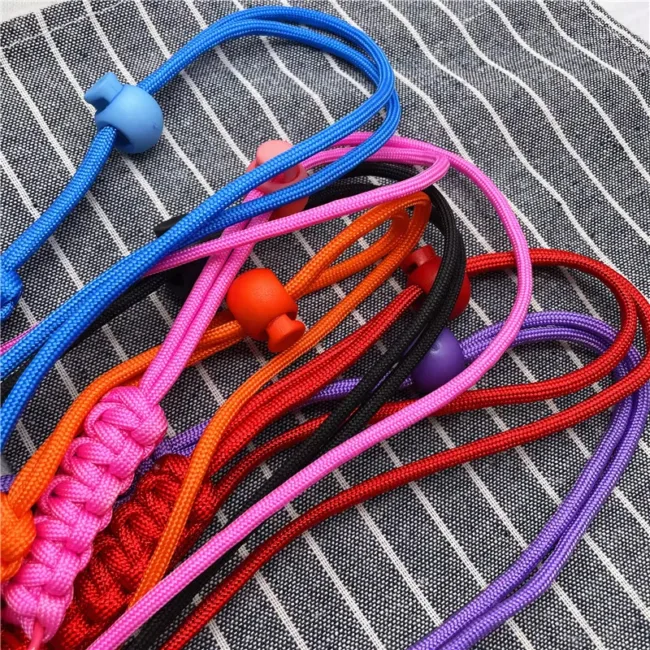 keycord nylon gevlochten roze