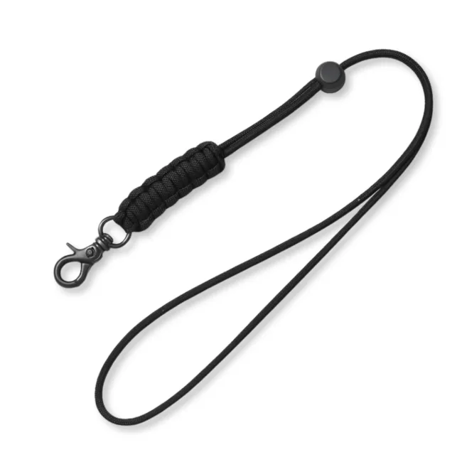 keycord nylon gevlochten zwart
