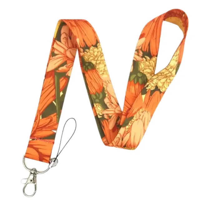 Keycord Oranje Bloemen