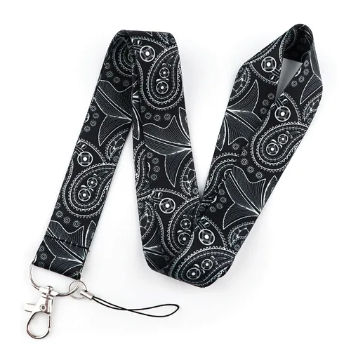 Keycord Paisley Print Zwart-Wit