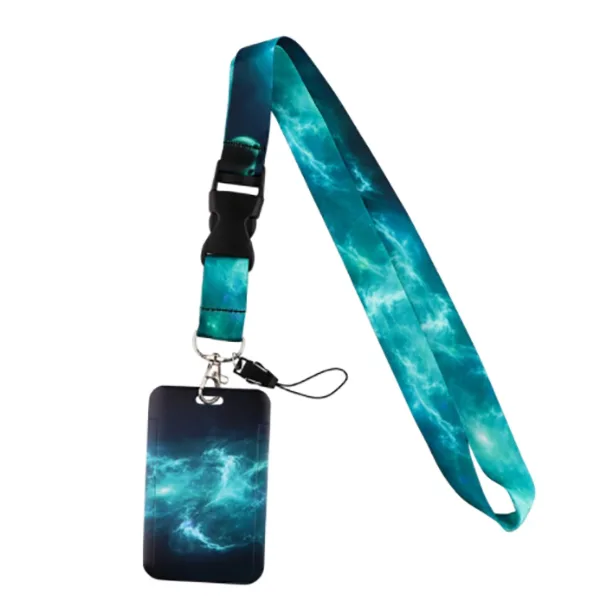 Keycord met Pashouder Turquoise Waves