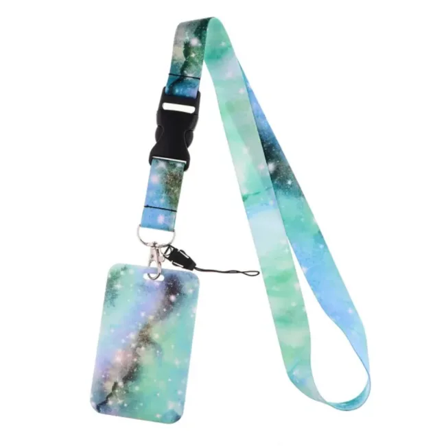 Keycord met Pashouder Starry Night Turquoise