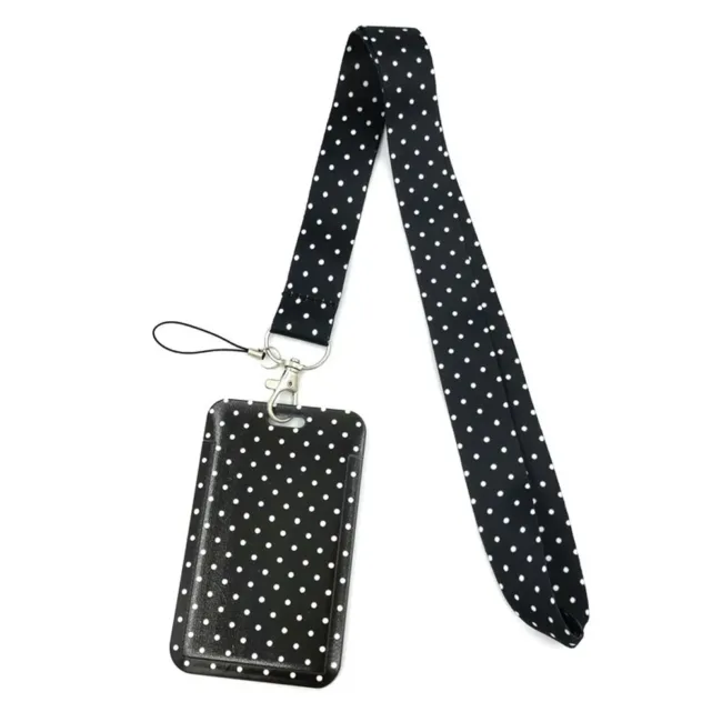 Keycord met Pashouder White Dots