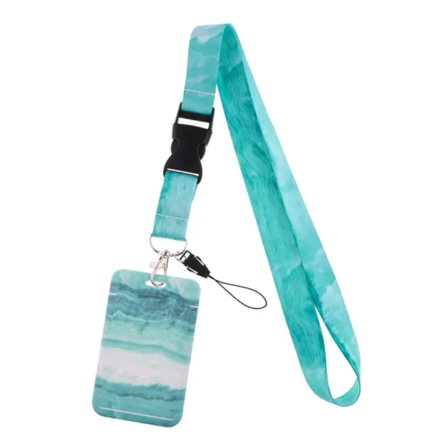 Keycord met Pashouder Watercolor Turquoise
