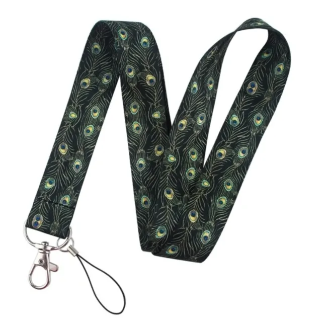 Keycord Pauwenveren Zwart