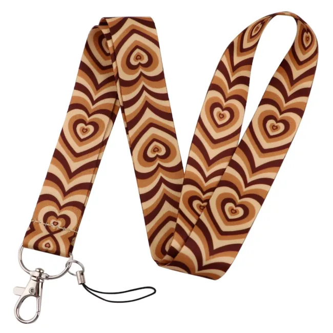 keycord retro hartjes bruin