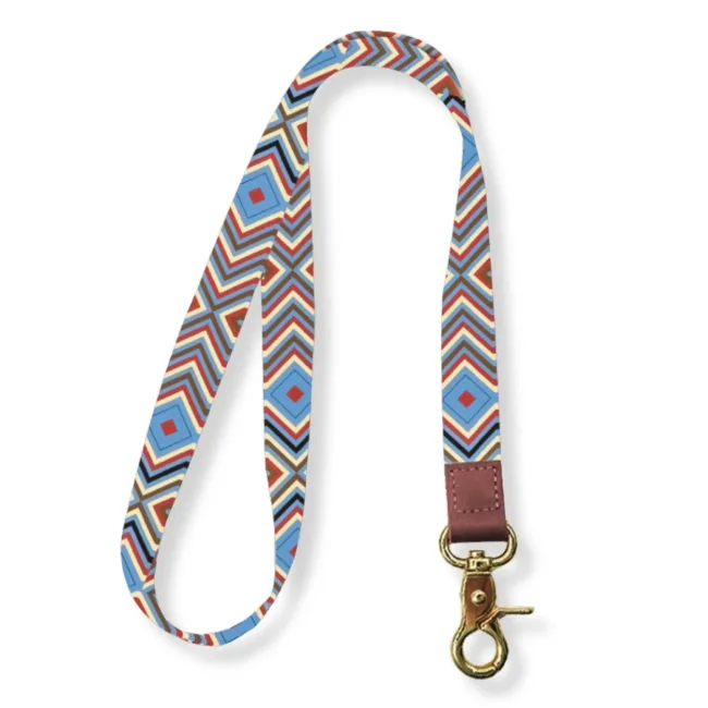 Keycord Ruitjes Blauw Rood