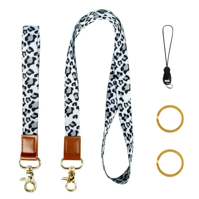 Keycord Set Luipaardprint Zwart-Grijs-Wit