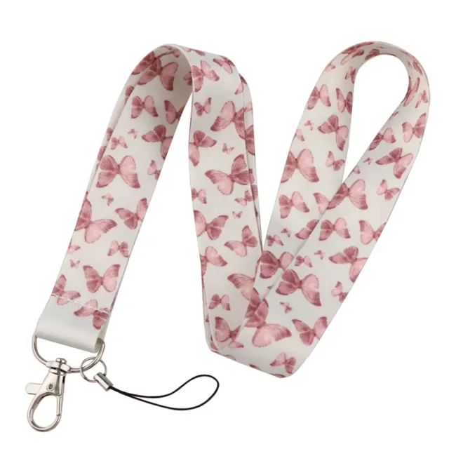 keycord vlinders roze