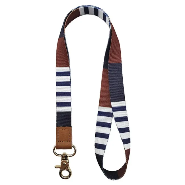 Keycord White Blue Stripes