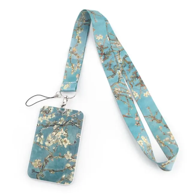 Keycord met Pashouder Kersenbloesem Turquoise