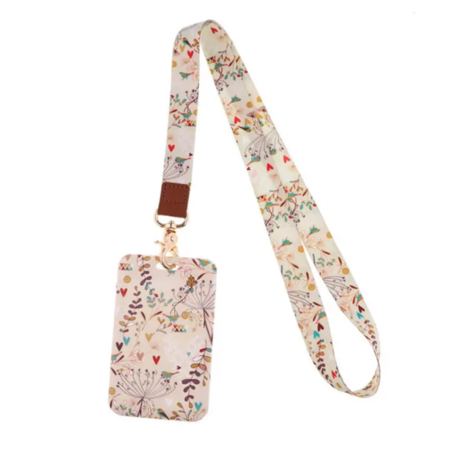 Keycord met Pashouder Birds and Hearts