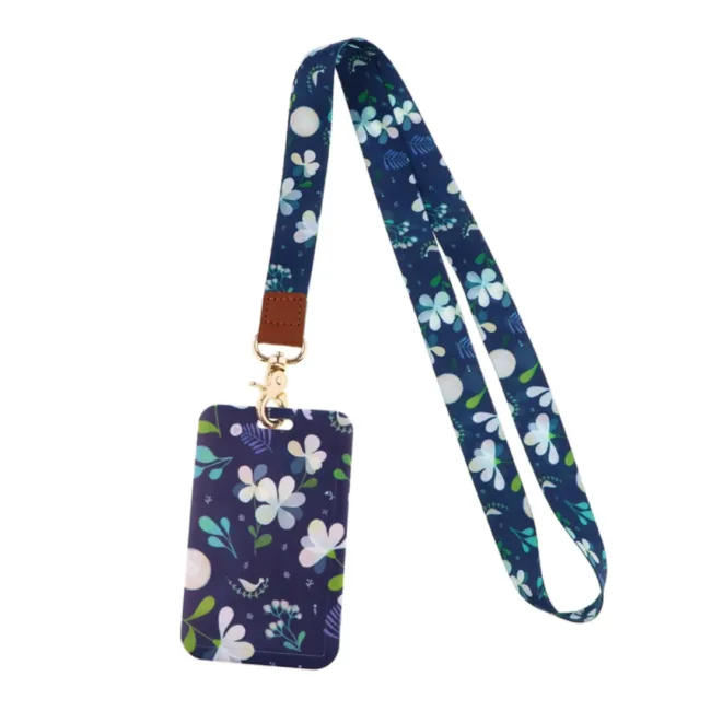 Keycord met Pashouder Flowers Blue
