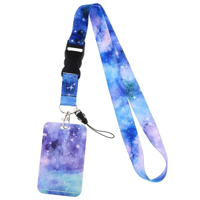Keycord met Pashouder Galaxy Blauw