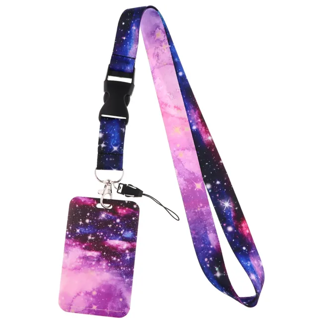 Keycord met Pashouder Galaxy Roze