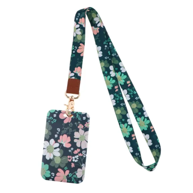 Keycord met Pashouder Flowers Green
