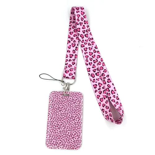 Keycord met Pashouder Pink Leopard