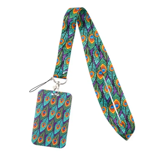 Keycord met Pashouder Pauwenveren Paars