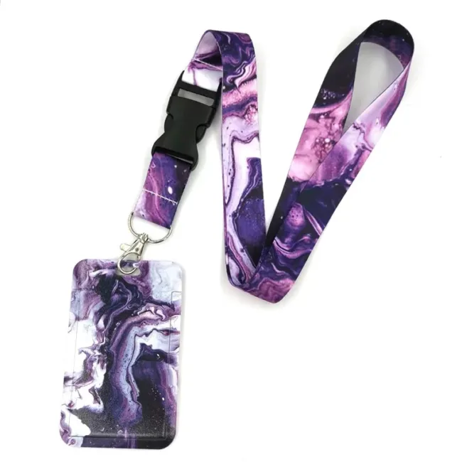 Keycord met Pashouder Purple Swirl