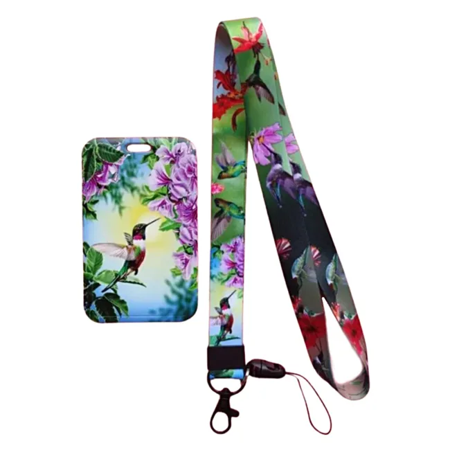 Keycord met Pashouder Kolibrie Bloemen