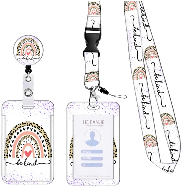 Pashouder Set Regenboog Be Kind Stippen