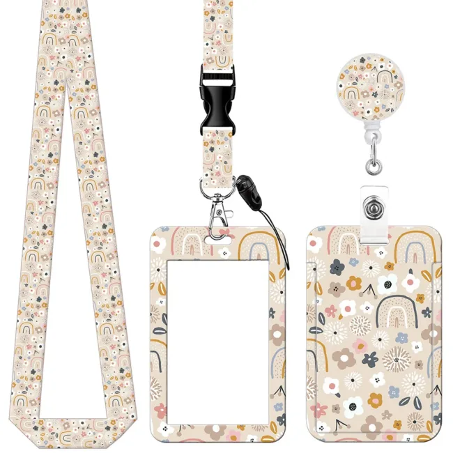 Pashouder Set Regenboog en Bloemen Crème