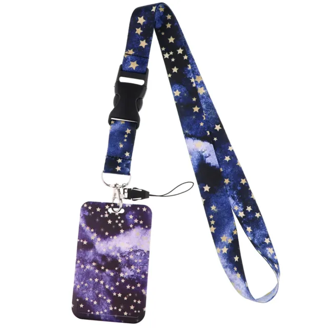 Keycord met Pashouder Stars Blauw