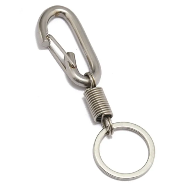 Vintage Sleutelhanger Karabijnhaak Mat Zilver M