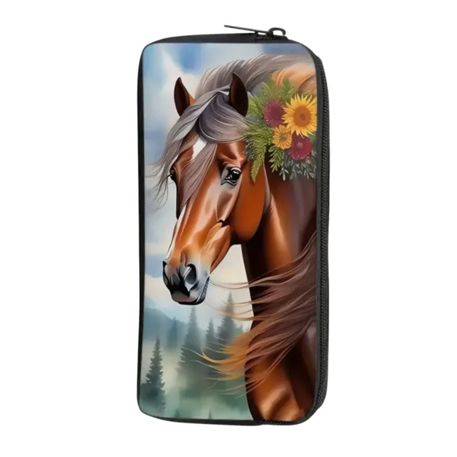 etui paard en bloemen