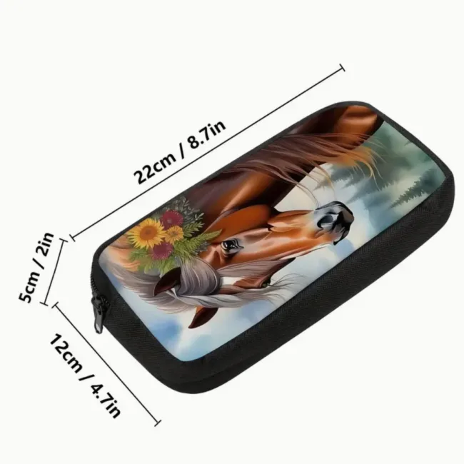 etui paard en bloemen