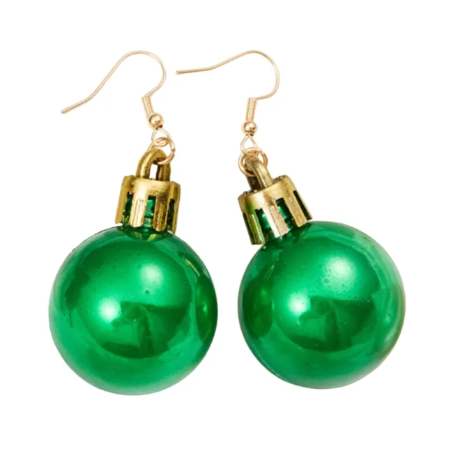 oorbellen kerstbal groen
