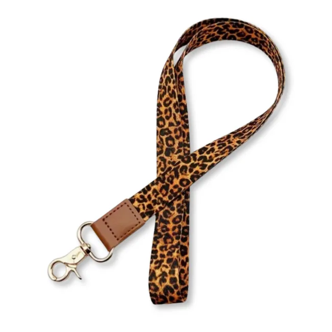 keycord bruin luipaard vegan leer