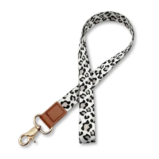 keycord luipaard zwart wit vegan leer