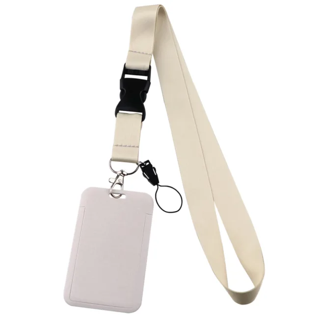 keycord met pashouder crème