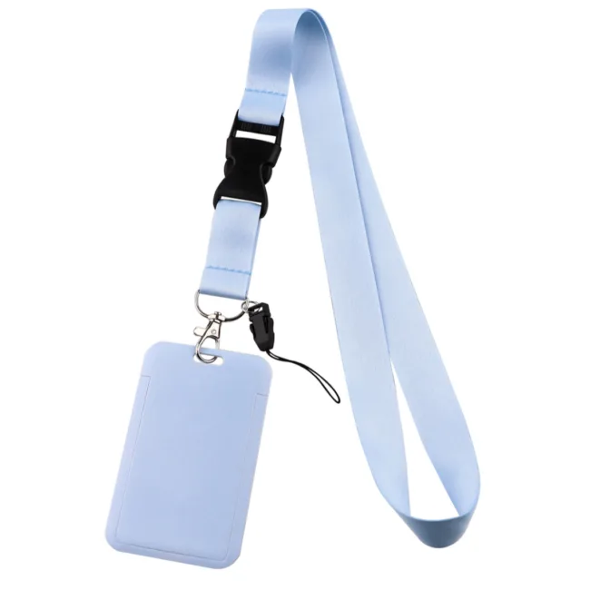 keycord met pashouder lichtblauw