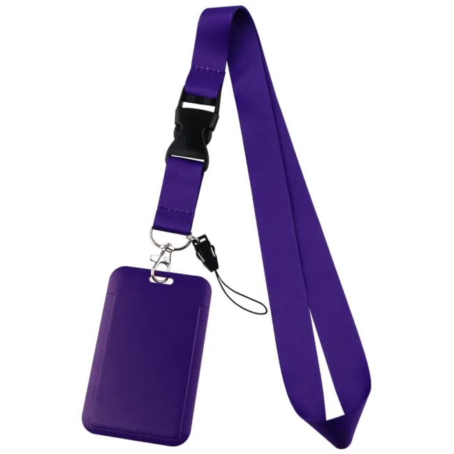 keycord met pashouder paars