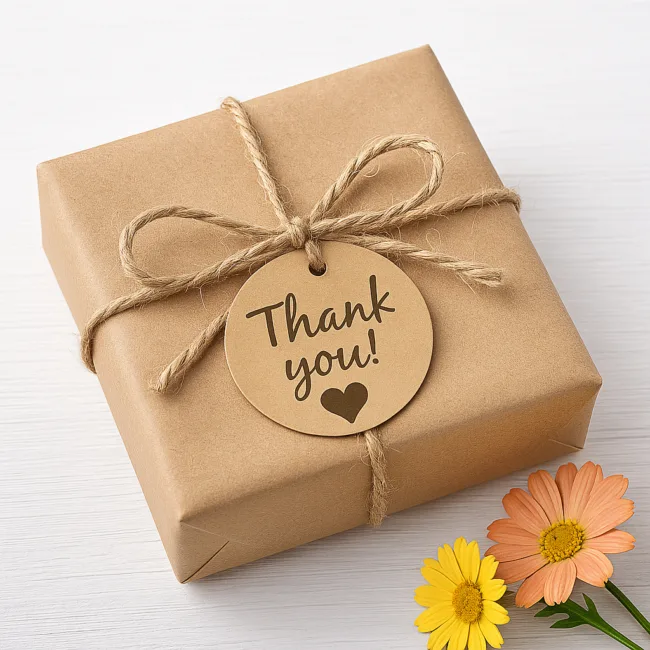 set 100 labels bruin rond thank you