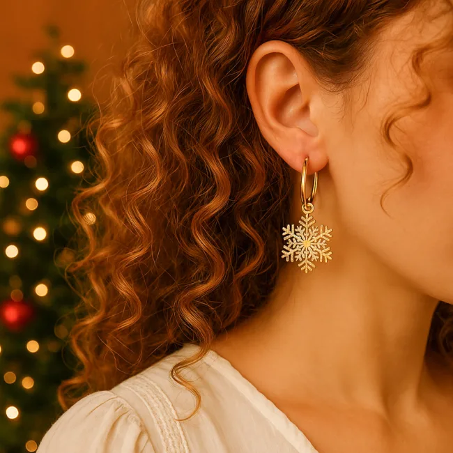 oorbellen sneeuwvlok goud