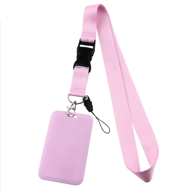 keycord met pashouder badgehouder roze