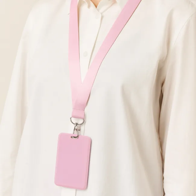 keycord met pashouder badgehouder roze