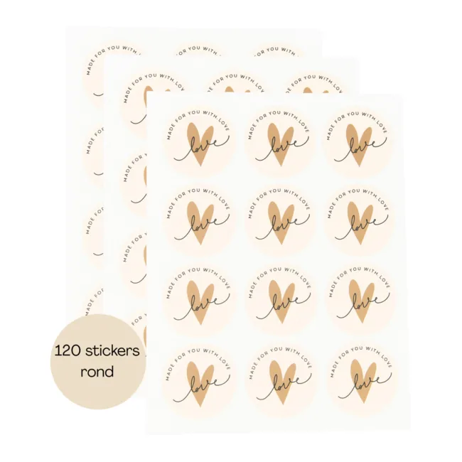 set 120 stickers made for you with love