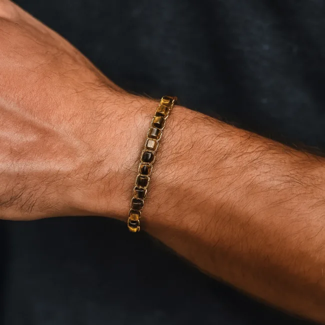 heren armband tijgeroog