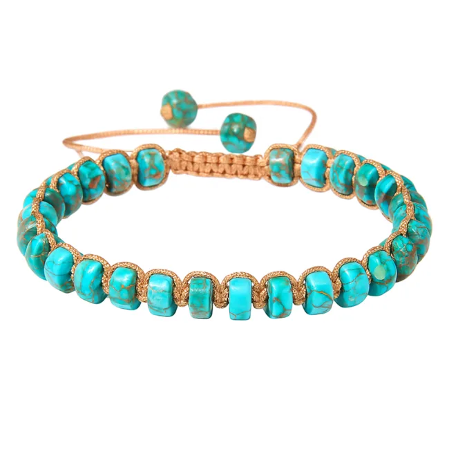 heren armband turkoois vegan waxcord