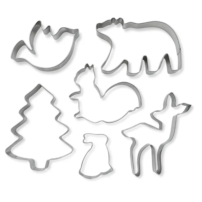 set 6 uitsteekvormen bosdieren
