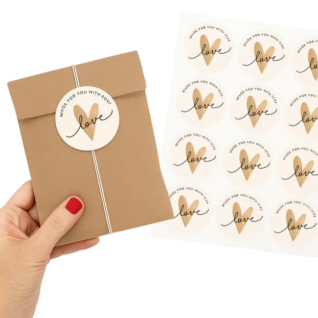 set 120 stickers made for you with love