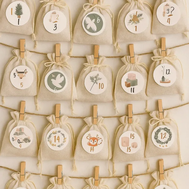 set 2 vellen advent stickers bruin dieren