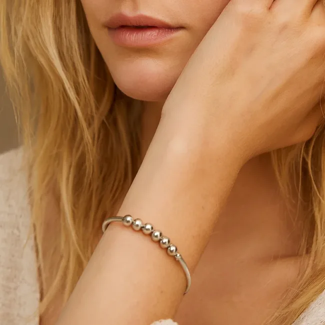 armband balletjes zilver