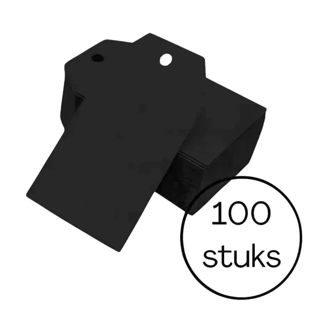 labels karton zwart 8x4 cm