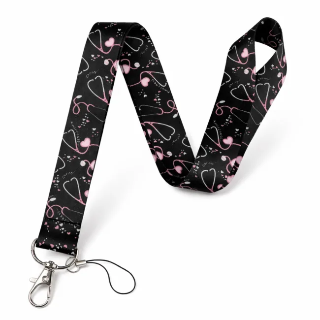 keycord hartjes neon roze