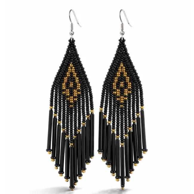 Oorbellen Boho Zwart